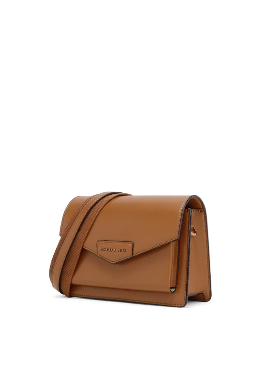 Charles Keith Messenger Bag Ladies Clamshell Messenger Bag Brown